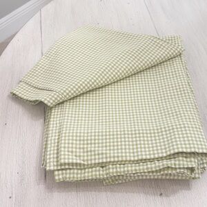 POTTERY BARN KIDS Set Of 2 Green Gingham Check Curtain Panels Nursery 44” X 63”